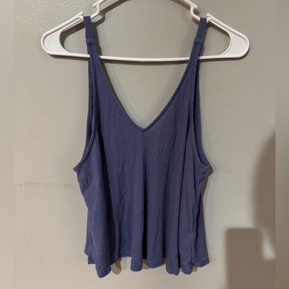 Free People Dani Periwinkle Blue Ribbed Tank Top XS - Picture 4 of 6